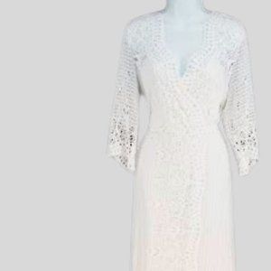 Soft Surroundings White Ivory Tosca Crochet Dress & Slip Never Worn